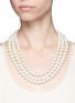Figure View - Click To Enlarge - KENNETH JAY LANE - Crystal pavé chain glass pearl necklace
