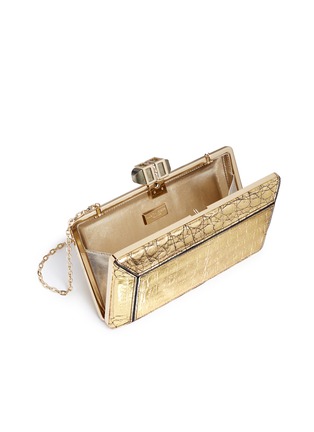 Detail View - Click To Enlarge - JUDITH LEIBER - 'Cayman Coffered Rectangle' crocodile leather box clutch