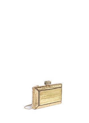 Figure View - Click To Enlarge - JUDITH LEIBER - 'Cayman Coffered Rectangle' crocodile leather box clutch