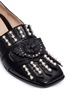 Detail View - Click To Enlarge - GUCCI - GG pearl heel lion head kiltie fringe pumps
