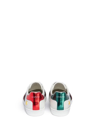 Back View - Click To Enlarge - GUCCI - 'Ace' inlaid star cutout leather sneakers