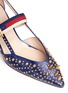 Detail View - Click To Enlarge - GUCCI - Bamboo effect heel stud metallic leather pumps