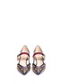 Front View - Click To Enlarge - GUCCI - Bamboo effect heel stud metallic leather pumps