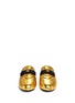 Front View - Click To Enlarge - GUCCI - Tiger head bow metallic leather mules