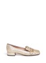 Main View - Click To Enlarge - GUCCI - 'Marmont' kiltie fringe metallic leather flats