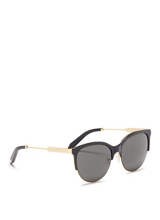 Figure View - Click To Enlarge - VICTORIA BECKHAM - 'Layered Combination Kitten' acetate brow bar metal sunglasses