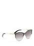 Figure View - Click To Enlarge - VICTORIA BECKHAM - 'Layered Combination Kitten' marble effect acetate brow bar sunglasses