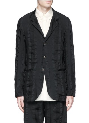Main View - Click To Enlarge - UMA WANG - 'Alfio' stripe patchwork soft blazer