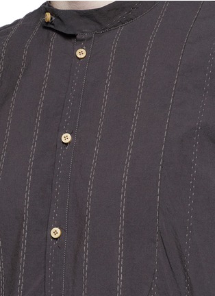 Detail View - Click To Enlarge - UMA WANG - 'Martino' stripe stitch cotton shirt