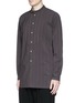 Front View - Click To Enlarge - UMA WANG - 'Martino' stripe stitch cotton shirt