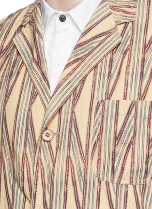 Detail View - Click To Enlarge - UMA WANG - 'Simba' tribal stripe cotton soft blazer