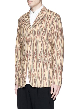 Front View - Click To Enlarge - UMA WANG - 'Simba' tribal stripe cotton soft blazer