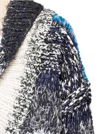 Detail View - Click To Enlarge - CHLOÉ - Oversized mixed chunky knit cardigan