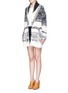 Front View - Click To Enlarge - CHLOÉ - Oversized mixed chunky knit cardigan
