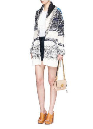 Figure View - Click To Enlarge - CHLOÉ - Oversized mixed chunky knit cardigan
