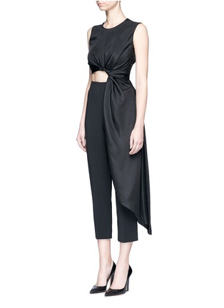 Front View - Click To Enlarge - ROKSANDA - 'Thurloe' draped sash bodice crepe jumpsuit