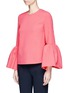 Front View - Click To Enlarge - ROKSANDA - 'Truffaut' bell sleeve crepe top
