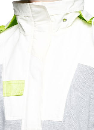 Detail View - Click To Enlarge - SACAI - Parka collar rib knit hooded sweater