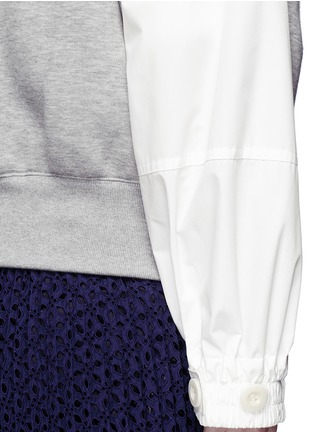 Detail View - Click To Enlarge - SACAI - Poplin panel double faced jersey zip jacket