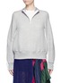 Main View - Click To Enlarge - SACAI - Poplin panel double faced jersey zip jacket