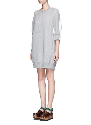 Front View - Click To Enlarge - SACAI - Poplin panel double faced jersey dress