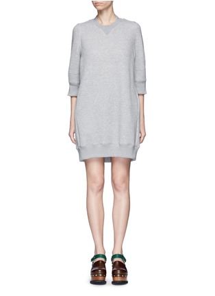 Main View - Click To Enlarge - SACAI - Poplin panel double faced jersey dress