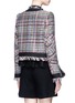 Back View - Click To Enlarge - SACAI - Guipure lace frayed Summer tweed jacket