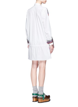 Back View - Click To Enlarge - SACAI - Mexican stripe frayed shirt dress