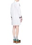 Back View - Click To Enlarge - SACAI - Mexican stripe frayed shirt dress