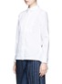 Front View - Click To Enlarge - SACAI - Belted pleat back poplin shirt