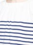 Detail View - Click To Enlarge - SACAI - Stripe cotton-cashmere cold shoulder sweater