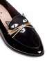 Detail View - Click To Enlarge - KATE SPADE - Cecilia' calfhair cat face patent leather loafers