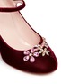 Detail View - Click To Enlarge - KATE SPADE - 'Ballina' floral glass crystal velvet Mary Jane pumps