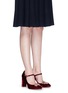 Figure View - Click To Enlarge - KATE SPADE - 'Ballina' floral glass crystal velvet Mary Jane pumps