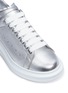Detail View - Click To Enlarge - ALEXANDER MCQUEEN - Chunky outsole metallic leather sneakers