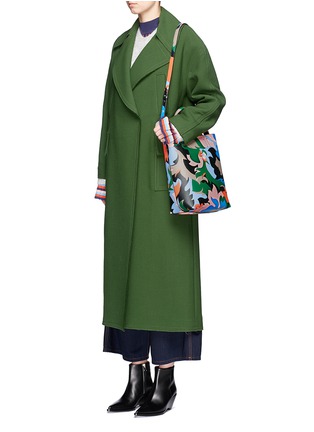Figure View - Click To Enlarge - EMILIO PUCCI - Floral print saffiano leather shopper tote