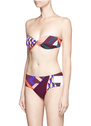 Figure View - Click To Enlarge - EMILIO PUCCI - Geometric print bandeau bikini set