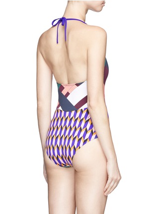Back View - Click To Enlarge - EMILIO PUCCI - Geometric print halter one-piece swimsuit
