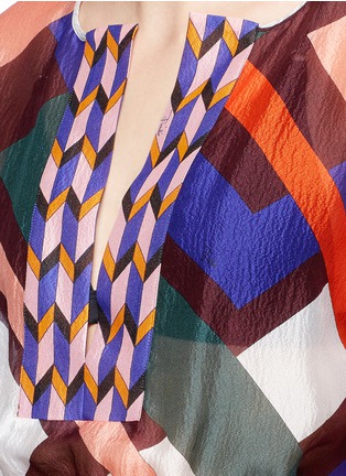 Detail View - Click To Enlarge - EMILIO PUCCI - 'Parioli' geometric print drawstring waist silk dress