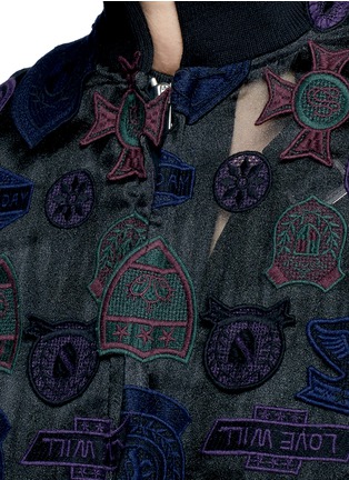 Detail View - Click To Enlarge - SACAI - Embroidered patch appliqué organza jacket