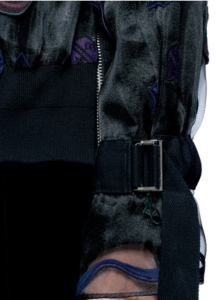 Detail View - Click To Enlarge - SACAI - Embroidered patch appliqué organza jacket