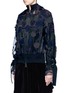 Front View - Click To Enlarge - SACAI - Embroidered patch appliqué organza jacket