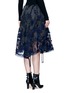 Back View - Click To Enlarge - SACAI - Embroidered patch appliqué drawstring organza skirt