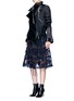 Figure View - Click To Enlarge - SACAI - Embroidered patch appliqué drawstring organza skirt