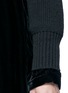 Detail View - Click To Enlarge - SACAI - Buckle strap wool knit overlay velvet dress