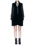 Main View - Click To Enlarge - SACAI - Buckle strap wool knit overlay velvet dress