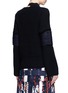 Back View - Click To Enlarge - SACAI - Patch sleeve belted neck wool sweater