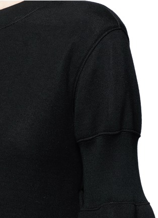 Detail View - Click To Enlarge - SACAI - Side zip cinched sleeve sweatshirt