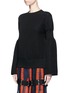Front View - Click To Enlarge - SACAI - Side zip cinched sleeve sweatshirt