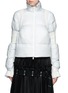 Main View - Click To Enlarge - SACAI - Leather elbow panel padded down jacket